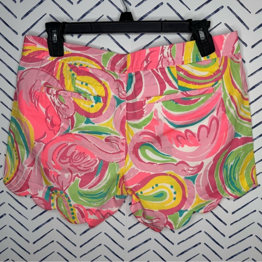 Lilly Pulitzer Callahan 5” Short pink yellow Size 4 - Picture 2 of 5